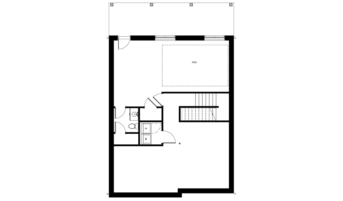 Floor plan of the 4 bedroom lower level floor plan