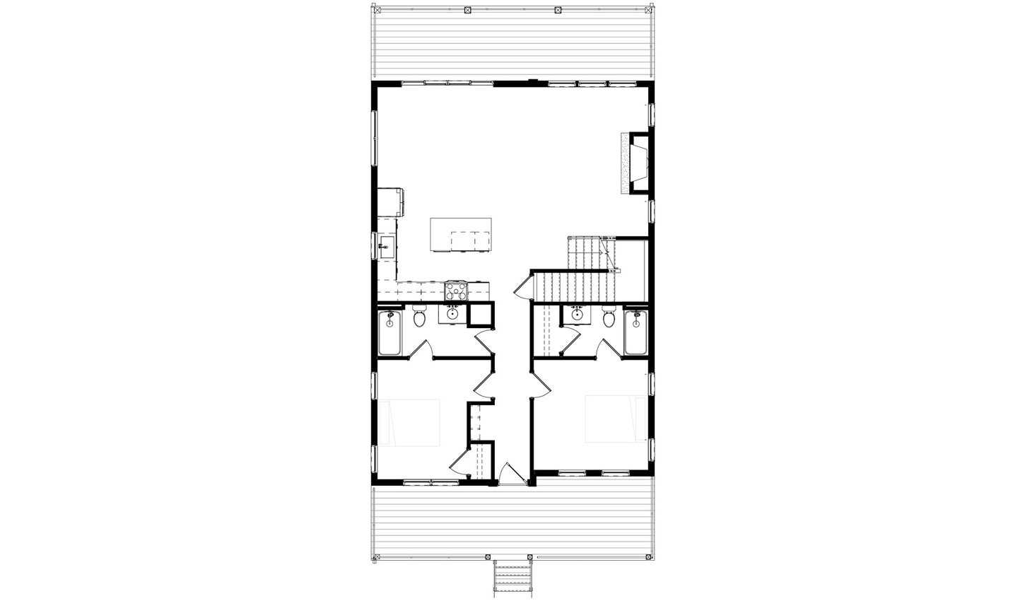 Floor plan of the 5 bedroom middle level floor plan