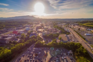 aerial view of Pigeon Forge TN