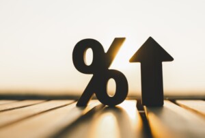Percent sign and up arrow